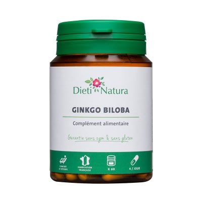 Ginkgo biloba pentru memorie, proprietati antioxidante, curata vasele de sange, 60 capsule