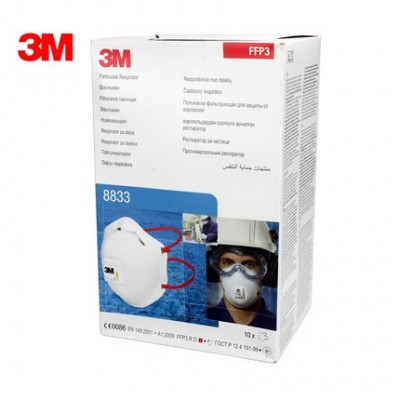 Masca / MASTI de protectie 3M cu filtru si supapa FFP3 - 8833