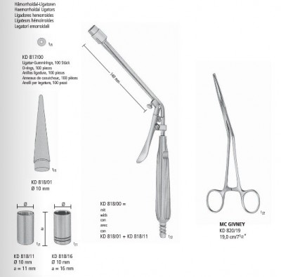 Aplicator ineluse hemoroidale