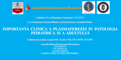 A IV a Conferinta de Plasmafereza terapeutica, cu participare internationala,