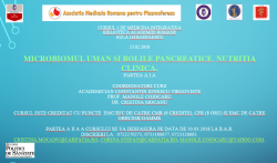 Cursul 1 de Medicina Integrativa, partea I: Microbiomul uman si bolile pancreatice. Nutritia clinica.