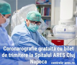 Coronarografie gratuită, decontat prin CAS Cluj, cu bilet de trimitere de la medicul de familie, la spitalul Ares Cluj Napoca