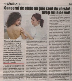 Cancerul de piele nu ține cont de vârstă! Aveți grijă de voi!