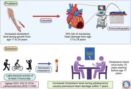 Colesterolul ridicat în adolescență reprezintă un risc pentru boli cardiovasculare instalate prematur