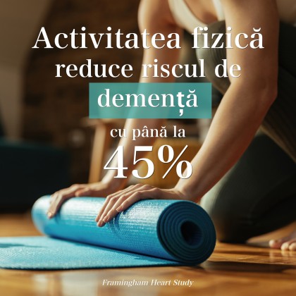 Activitatea fizică în perioada de mijloc a vieții reduce riscul de demență cu până la 45%