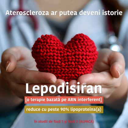 Lepodisiran (o nouă terapie ARN) reduce lipoproteina(a) cu peste 90%