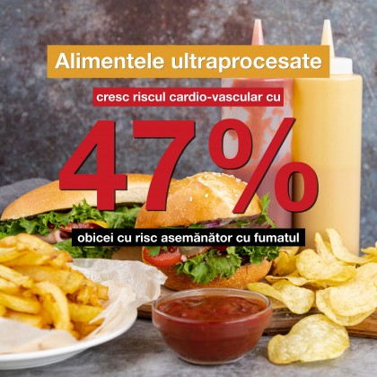 Consumul de alimentele ultraprocesate crește riscul cardiovacular cu 47%