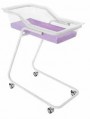Patut nou-nascuti mobil cu structura din otel vopsit, cu bazin din plexiglass model MS-1140