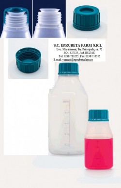 Flacon PP gat larg (mediu) volum 500 ml / Sticle / Sticla polipropilena gat mediu GL 45 mm volum 500 ml - 061.15.500