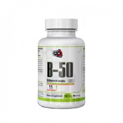 B Complex, Complex B-50, 100 tablete, Vitaminele B1, B2, B3, B5, B6, B7, B9, B12