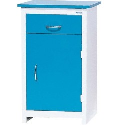 Noptiera metalica pentru pacienti K075 cu sertar si dulap, roti pivotante