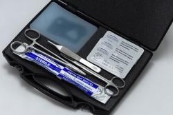 Kit pentru practicarea suturilor, cu tesut translucid