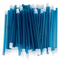 Aspirator saliva 15cm, cu cap detasabil albastru, 100 bucati