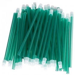 Aspirator saliva 15cm, cu cap detasabil verde, 100 bucati