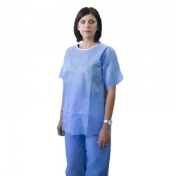 Costum pijama unica folosinta, 2 piese, albastru, L