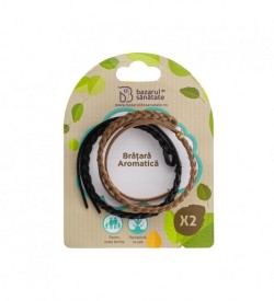 Bratara aromatica din piele impregnata cu uleiuri esentiale – maro+negru