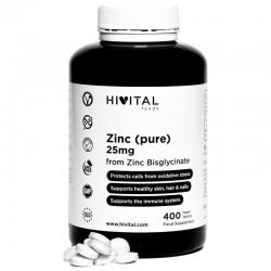 Zinc (pur) 25mg. x 400 comprimate vegane, Hivital + CADOU organizator medicamente x 28 casete