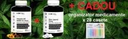 VITAMINA D3 x 4000 U.I. (100μg) x 300 capsule si ZINC (PUR) 25mg. x 400 comprimate vegane, HIVITAL + CADOU organizator medicamente