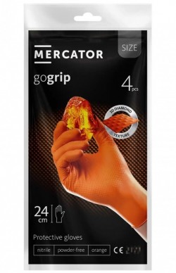Gogrip Orange - Manusi nitril Heavy-duty - 4 bucati
