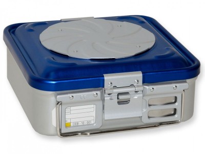 Casoleta sterilizare din aluminiu cu 2 valve - 285x280 mm