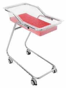 Pat nou-nascuti, mobil, din otel inoxidabil, cu bazin transparent din plexiglass
