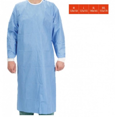 Halat bloc operator steril, netesut ranforsat, albastru