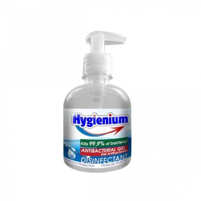 Dezinfectant mâini HYGIENIUM gel antibacterian  300 ml + gratuit 1 sticlă alcool 70 MONA 200 ml .