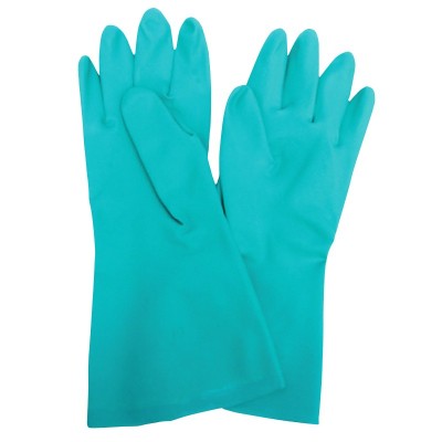 Manusi din nitril, captusite cu puf de bumbac, verzi, marimea L