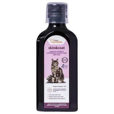 Complex vitamine cu omega 3-6-9 pentru intretinerea blanii si pielii, pisica, Skin & Coat, 150 ml, uz veterinar