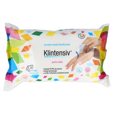KLINTENSIV® – Servetele umede dezinfectante pentru maini, 70 buc.