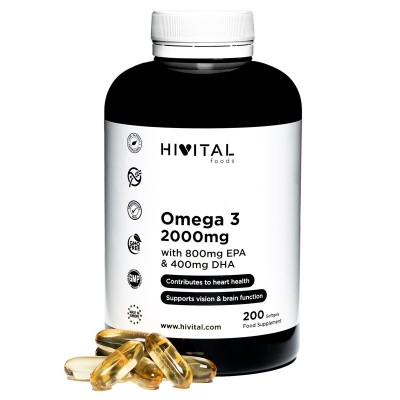Omega 3 2000 mg. x 200 capsule moi, Hivital + CADOU organizator medicamente x 28 casete