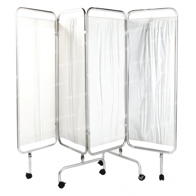 Paravan Medical 4 Secțiuni | Pliabil și Mobil | Alb