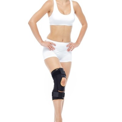 Orteză Genunchi Semi-Deschisă ELBORX-DZ15 | Suport Rotulian Reglabil | Genunchieră Compresivă cu Decupaj | Recuperare și Stabilizare Articulară