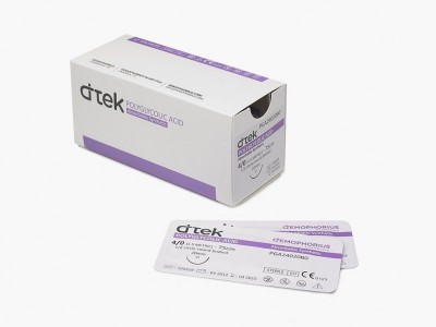 Fir sutura D-tek, Acid Polyglycolic cu ac - 12 buc