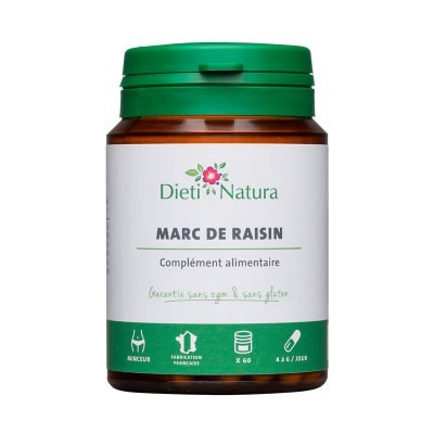 Tescovina din vita de vie, Marc de raisin, 60 capsule, aliat in curele de slabire, topeste grasimea