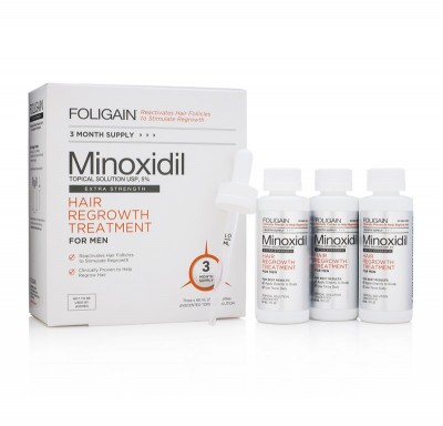 FOLIGAIN MINOXIDIL 5% Tratament pentru regenerarea parului pentru barbati, 3 luni tratament