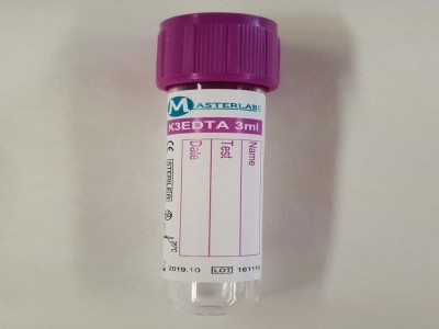 Vacutainer hematologie K3 EDTA cu volum de 3 ml, PET - LIVRARE RAPIDA DIN STOC