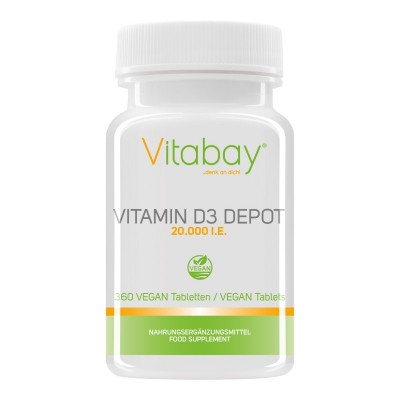 Vitamina D3 - 20.000 UI - 10.000% Doza zilnica, 360 Tablete, Vitamina D3 super concentrata