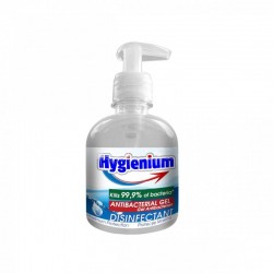 Dezinfectant mâini HYGIENIUM gel antibacterian  300 ml + gratuit 1 sticlă alcool 70 MONA 200 ml .