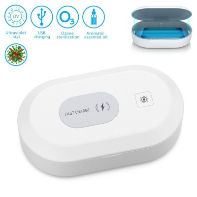 Cutie sterilizare UVC si incarcator wireless 15W, functie aromaterapie 3 in 1: sterilizare UVC, incarcare wireless, aromaterapie