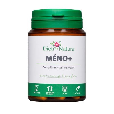 Meno+ pentru menopauza, previne osteoporoza, balonare, bufeuri  (60 capsule)