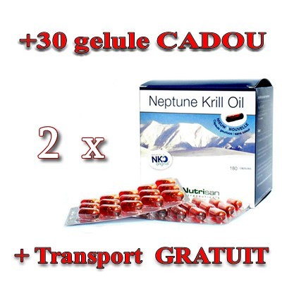 2 cutii de Ulei de Krill Oil la 180 de capsule+30 capsule CADOU, Transport GRATIS