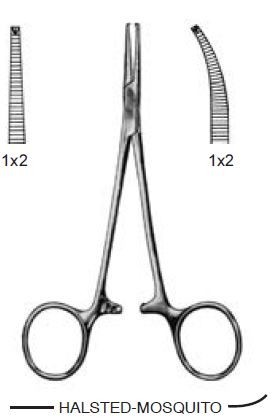 Pensa hemostatica chirurgicala, Halsted-Mosquito, dreapta/curba 