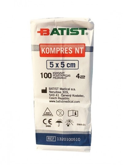 Comprese material netesut nesterile 5 x 5 cm - 100 buc