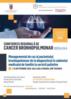 Conferința Regională de Cancer Bronhopulmonar ed. 4 marchează un an de la funcționarea primei Comisii Multidisciplinare de Patologie Toracică din regiunea Oltenia