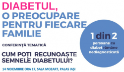 Cum să îți protejezi familia de diabet? Conferință tematică cu ocazia Zilei Internaționale a Diabetului, 14 noiembrie 2018, Iași