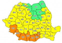 Cod portocaliu de caniculă în şapte judeţe şi Bucureşti, joi, vineri şi sâmbătă; Cod galben de disconfort termic în restul ţării