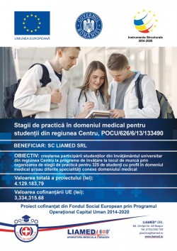 LIAMED a lansat etapa de preînscriere în proiectul „Stagii de practică în domeniul medical pentru studenții din  Regiunea Centru“