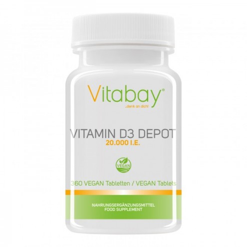 Reduceri medicale: Vitamina D3 - 20.000 UI - 10.000% Doza zilnica, 360 Tablete, Vitamina D3 super concentrata