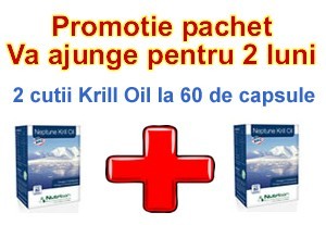Reduceri medicale: 2 cutii Ulei de Krill Oil la 60 de capsule Tratament colesterol mare